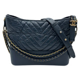 シャネル CHANEL ガブリエルドゥシャネル ホーボーミディアム A93824 26番台 ネイビー/ゴールド金具/シルバー金具 エイジドカーフ レディース ショルダーバッグ