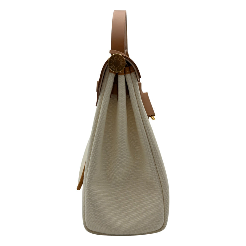 エルメス HERMES エールバッグジップPM W刻 ベージュ/ナチュラル