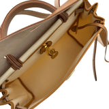 エルメス HERMES エールバッグジップPM W刻 ベージュ/ナチュラル ゴールド金具 トワル/ハンター レディース ショルダーバッグ