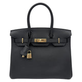 エルメス HERMES バーキン30 K刻 ブラック/ゴールド金具 トゴ レディース ハンドバッグ