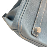 エルメス HERMES バーキン25 □K刻 ブルージーン/シルバー金具 エプソン レディース ハンドバッグ
