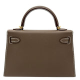 エルメス HERMES ミニケリー2 K刻 エトゥープ/ゴールド金具 エプソン レディース ショルダーバッグ