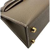 エルメス HERMES ミニケリー2 K刻 エトゥープ/ゴールド金具 エプソン レディース ショルダーバッグ
