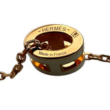 エルメス HERMES ポップＨミニネックレス ホワイト/ピンクゴールド金具 エナメル/メタル アクセサリー