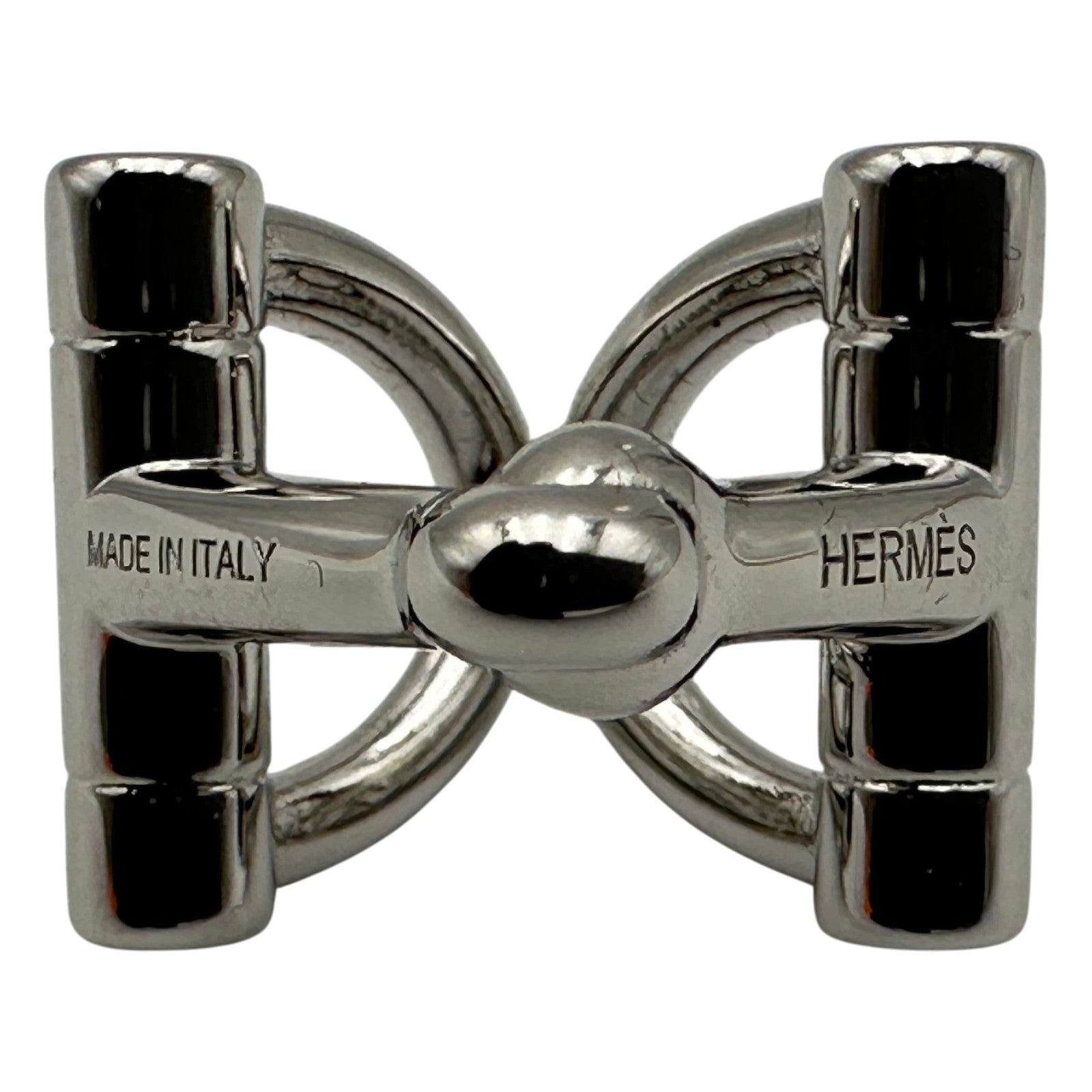 【美品】HERMES エルメス スカーフリング シルバー ドット ディンプル エルメス HERMES ミニドゥブルD スカーフリング シルバー メタル