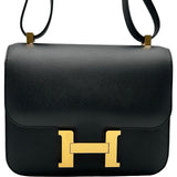エルメス HERMES コンスタンス3 24 D刻印　(2019年製) ブラック ゴールド金具 エプソン レディース ショルダーバッグ