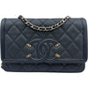 シャネル CHANEL CCフィリグリーチェーンウォレット 29番台 ブラック×ゴールド金具 キャビアスキン レディース ショルダーバッグ