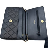 シャネル CHANEL CCフィリグリーチェーンウォレット 29番台 ブラック×ゴールド金具 キャビアスキン レディース ショルダーバッグ