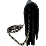 シャネル CHANEL CCフィリグリーチェーンウォレット 29番台 ブラック×ゴールド金具 キャビアスキン レディース ショルダーバッグ