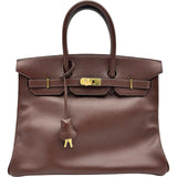 エルメス HERMES バーキン35 C刻印 ブラウン系 ゴールド金具 クシュベル レディース ハンドバッグ
