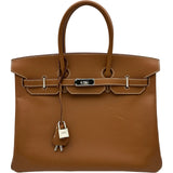 エルメス HERMES バーキン35 □M刻印 ゴールド ゴールド金具 エプソン レディース ハンドバッグ