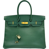 エルメス HERMES バーキン35 A刻印 グリーン系 ゴールド金具 アルデンヌ レディース ハンドバッグ