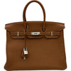 エルメス HERMES バーキン35 □M刻 ゴールド シルバー金具 トゴ レディース ハンドバッグ