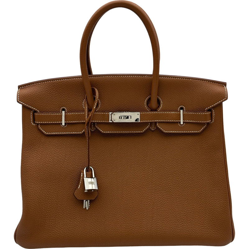 バーキン35 金具 トゴ Birkin ハンドバッグ レザー エルメス HERMES バーキン35 □M刻 ゴールド シルバー金具 トゴ