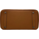 エルメス HERMES バーキン35 □M刻 ゴールド シルバー金具 トゴ レディース ハンドバッグ