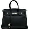 エルメス HERMES バーキン35 □N刻 ブラック シルバー金具 トゴ レディース ハンドバッグ