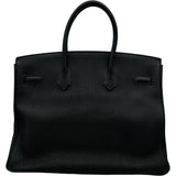 エルメス HERMES バーキン35 □N刻 ブラック シルバー金具 トゴ レディース ハンドバッグ
