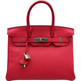エルメス HERMES バーキン30 Y刻印 ローズエクストリーム シルバー金具 トリヨン レディース ハンドバッグ
