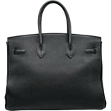 エルメス HERMES バーキン35 □F刻印 ブラック ゴールド金具 トゴ レディース ハンドバッグ