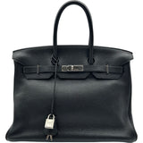 エルメス HERMES バーキン35 □N刻印　(2010年製) ブラック シルバー金具 トリヨンクレマンス レディース ハンドバッグ