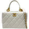 シャネル CHANEL ミニボーリングバッグ AS4202 ホワイト ゴールド金具 ラムスキン レディース ハンドバッグ