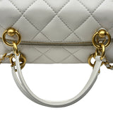 シャネル CHANEL ミニボーリングバッグ AS4202 ホワイト ゴールド金具 ラムスキン レディース ハンドバッグ