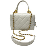 シャネル CHANEL ミニボーリングバッグ AS4202 ホワイト ゴールド金具 ラムスキン レディース ハンドバッグ