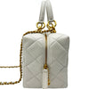 シャネル CHANEL ミニボーリングバッグ AS4202 ホワイト ゴールド金具 ラムスキン レディース ハンドバッグ