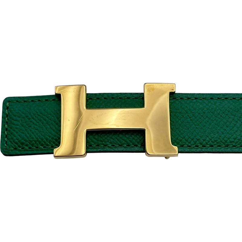 エルメス HERMES Hベルト ▢B刻印 グリーン ゴールド金具 クシュベル