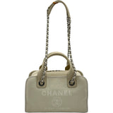 シャネル CHANEL ドーヴィル ボーリングバッグ A92750 ホワイト キャンバス/レザー レディース ショルダーバッグ