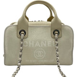 シャネル CHANEL ドーヴィル ボーリングバッグ A92750 ホワイト キャンバス/レザー レディース ショルダーバッグ