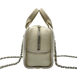 シャネル CHANEL ドーヴィル ボーリングバッグ A92750 ホワイト キャンバス/レザー レディース ショルダーバッグ