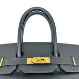 エルメス HERMES バーキン35 □B刻印 ブラック ゴールド金具 アルデンヌ レディース ハンドバッグ