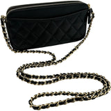 シャネル CHANEL マトラッセチェーンウォレット 28番台 ブラック キャビアスキン レディース ショルダーバッグ