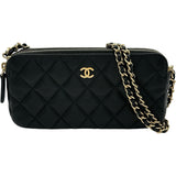 シャネル CHANEL マトラッセチェーンウォレット 28番台 ブラック キャビアスキン レディース ショルダーバッグ