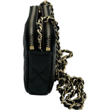 シャネル CHANEL マトラッセチェーンウォレット 28番台 ブラック キャビアスキン レディース ショルダーバッグ