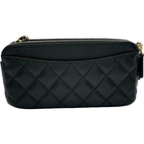 シャネル CHANEL マトラッセチェーンウォレット 28番台 ブラック キャビアスキン レディース ショルダーバッグ
