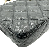 シャネル CHANEL マトラッセチェーンウォレット 28番台 ブラック キャビアスキン レディース ショルダーバッグ