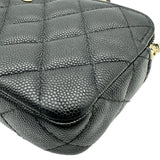 シャネル CHANEL マトラッセチェーンウォレット 28番台 ブラック キャビアスキン レディース ショルダーバッグ