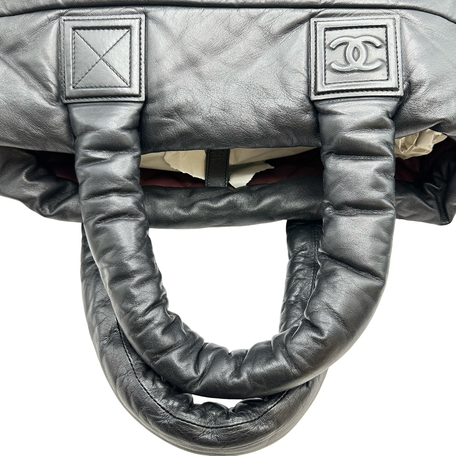 希少 CHANEL シャネル コココクーン トートバッグ SV金具 ネイビー シャネル CHANEL コココクーントートMM A47107 13番台 ブラック
