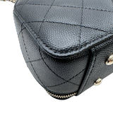 シャネル CHANEL マトラッセ チェーンショルダー ブラック×ゴールド金具 キャビアスキン レディース ショルダーバッグ