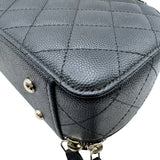 シャネル CHANEL マトラッセ チェーンショルダー ブラック×ゴールド金具 キャビアスキン レディース ショルダーバッグ