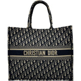 クリスチャン・ディオール Christian Dior ブックトートラージ ネイビー オブリーク レディース トートバッグ