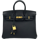 エルメス HERMES バーキン25 K刻 ブラック ゴールド金具 トゴ レディース ハンドバッグ