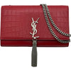 サンローラン SAINT LAURENT ケイト チェーンショルダー 452159 レッド クロコ型押し レディース ショルダーバッグ
