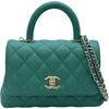シャネル CHANEL ココハンドルXXS AS2215 グリーン キャビア レディース ハンドバッグ