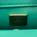 シャネル CHANEL ココハンドルXXS AS2215 グリーン キャビア レディース ハンドバッグ