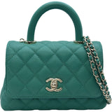 シャネル CHANEL ココハンドルXXS AS2215 グリーン キャビア レディース ハンドバッグ