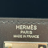 エルメス HERMES ケリー28 外縫い W刻 ブラック シルバー金具 ボックスカーフ レディース ショルダーバッグ