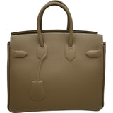 エルメス HERMES バーキンシャドウ25 W刻印 エトゥープ シルバー金具 スイフト レディース ハンドバッグ